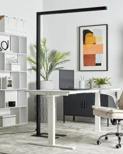 Valaisimet<Beliani Led-Lattiavalaisin Alumiini Musta Mensa