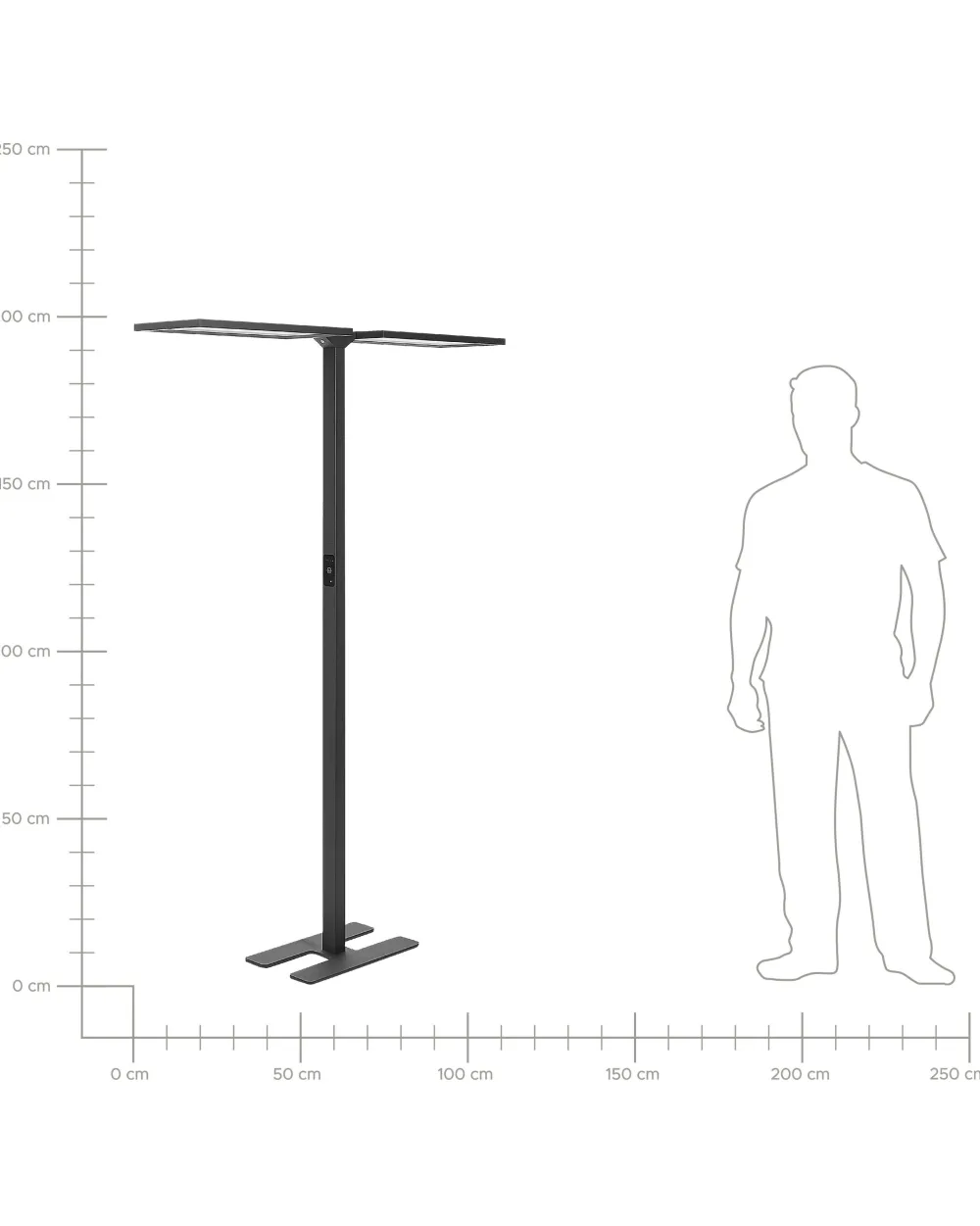 Valaisimet<Beliani Led-Lattiavalaisin Alumiini Musta Sculptor