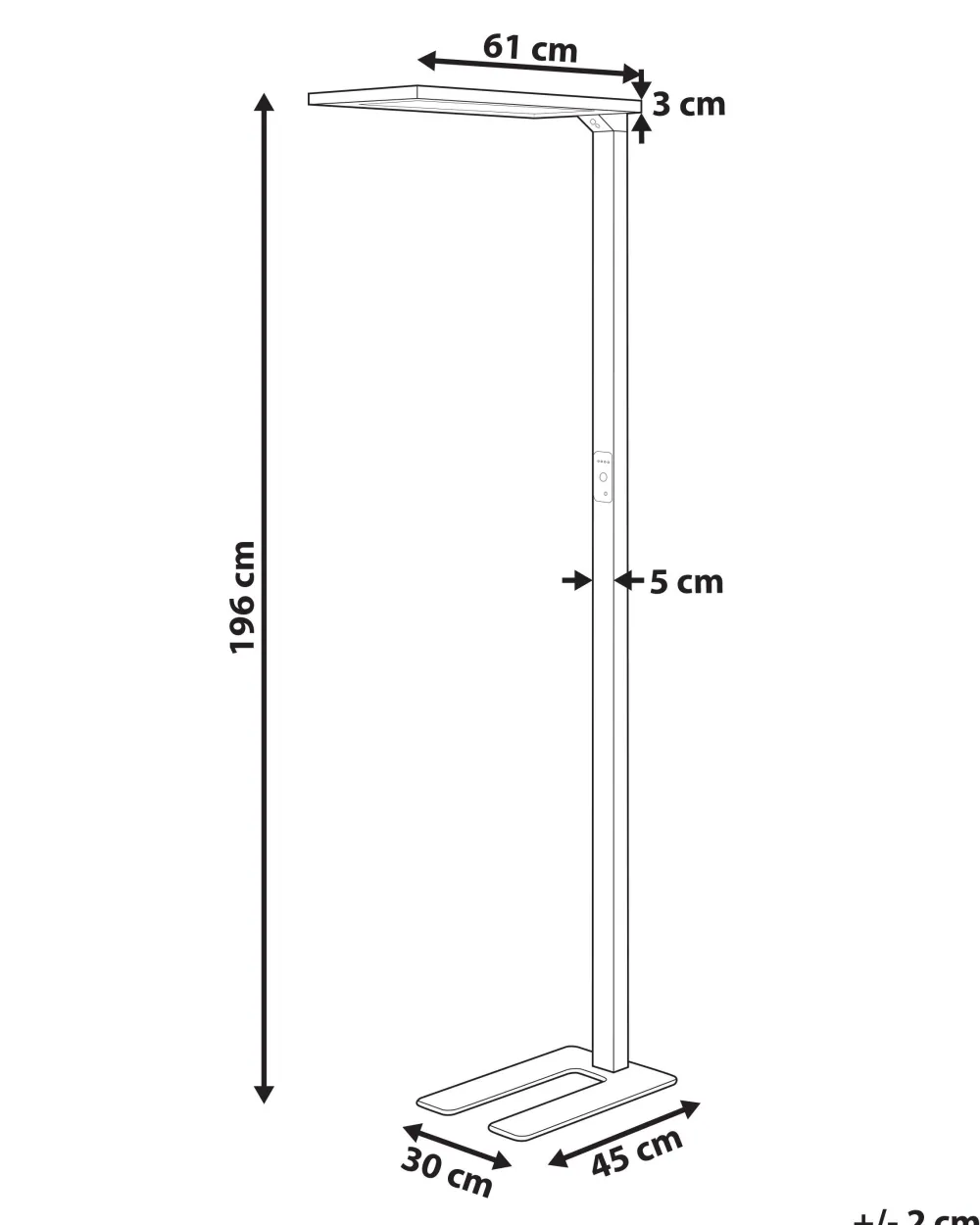 Valaisimet<Beliani Led-Lattiavalaisin Alumiini Valkoinen Orion