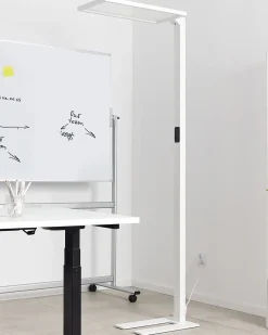 Valaisimet<Beliani Led-Lattiavalaisin Alumiini Valkoinen Orion