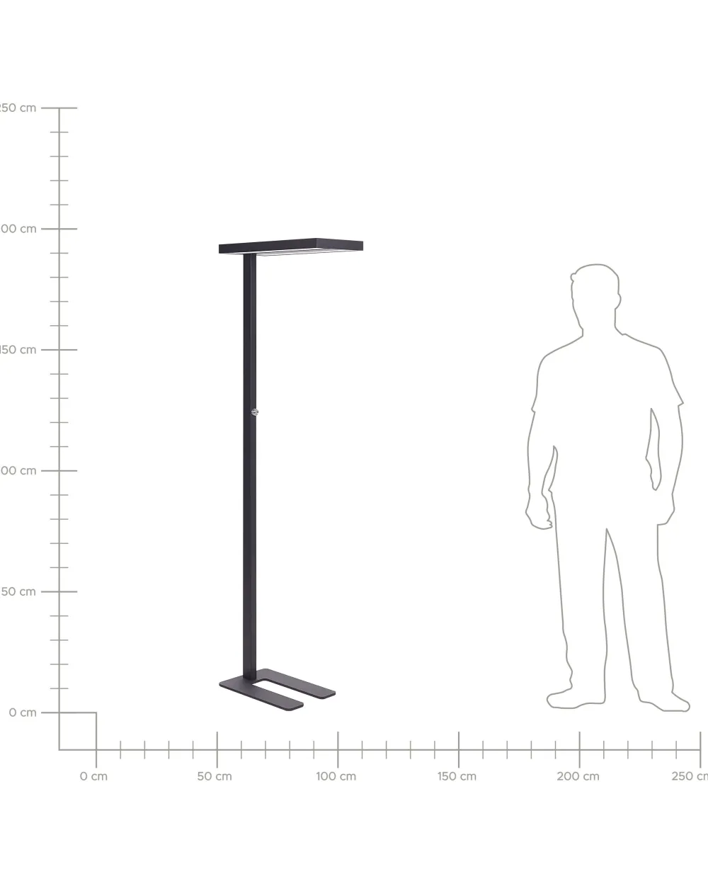 Valaisimet<Beliani Led-Lattiavalaisin Alumiini Musta Taurus