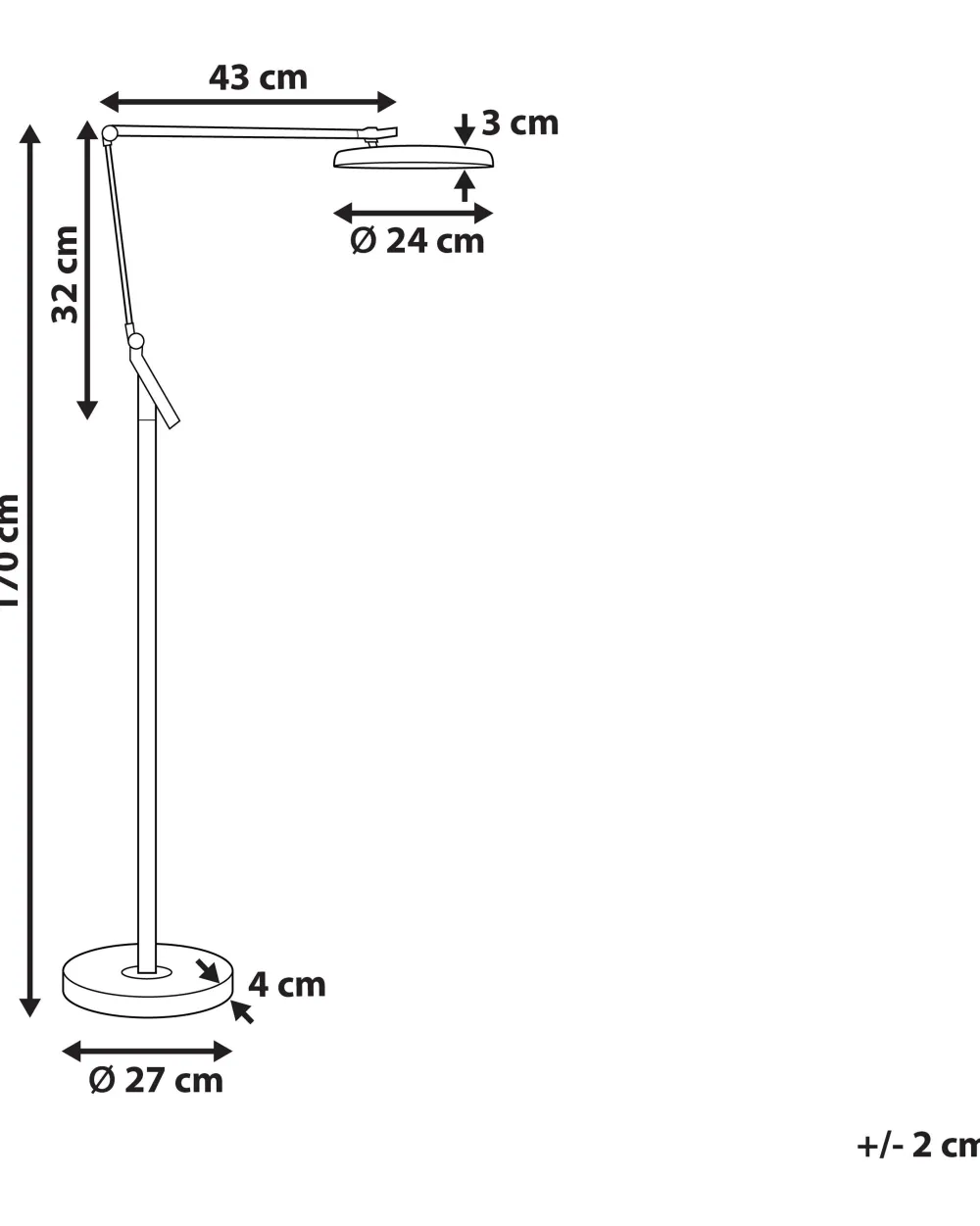 Valaisimet<Beliani Led-Lattiavalaisin Hopea Carina