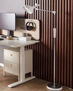 Valaisimet<Beliani Led-Lattiavalaisin Valkoinen Andromeda