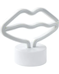 Valaisimet<Beliani Led-Neonvalaisin Huulet Vaaleanpunainen Flora