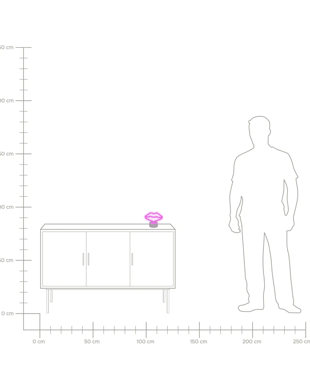Valaisimet<Beliani Led-Neonvalaisin Huulet Vaaleanpunainen Flora