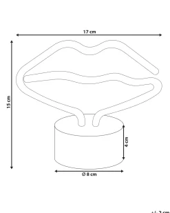 Valaisimet<Beliani Led-Neonvalaisin Huulet Vaaleanpunainen Flora