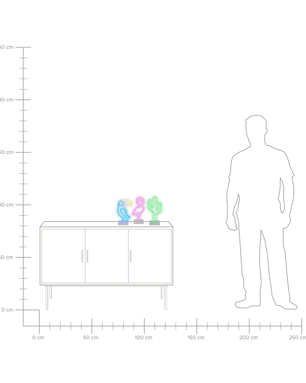 Valaisimet<Beliani Led-Neonvalaisin Monivarinen 3 Kpl Mabel