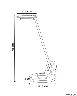 Valaisimet<Beliani Led-Poytavalaisin Alumiini Usb-Portti Hopea/Musta Corvus