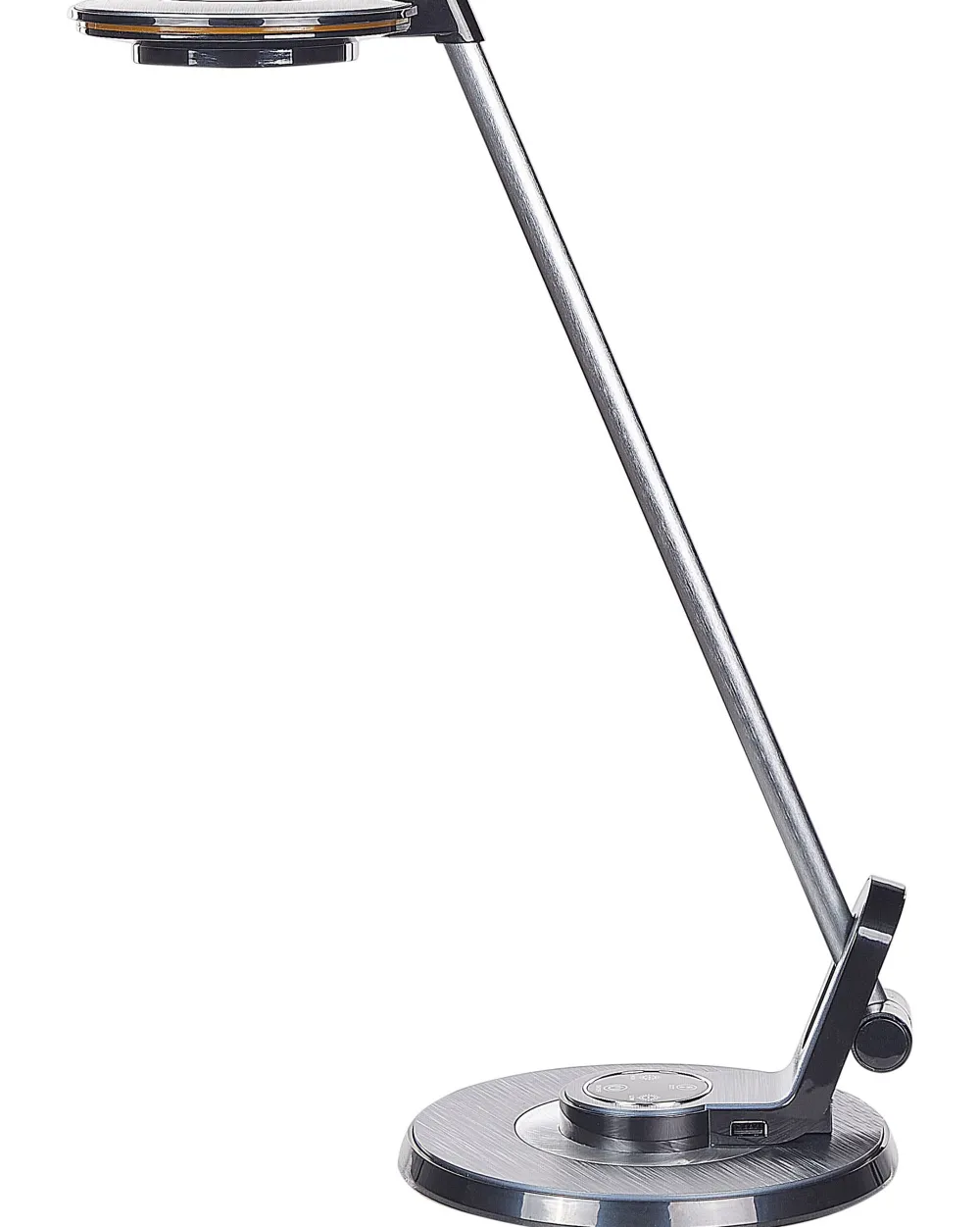 Valaisimet<Beliani Led-Poytavalaisin Alumiini Usb-Portti Hopea/Musta Corvus