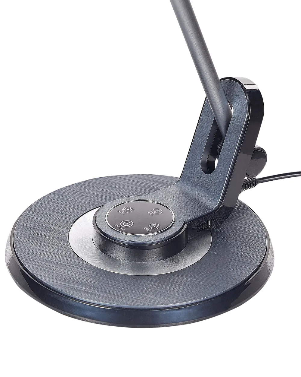 Valaisimet<Beliani Led-Poytavalaisin Alumiini Usb-Portti Hopea/Musta Corvus