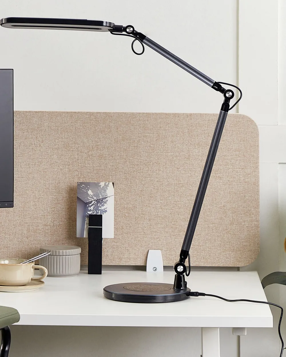 Valaisimet<Beliani Led-Poytavalaisin Alumiini Musta Grus