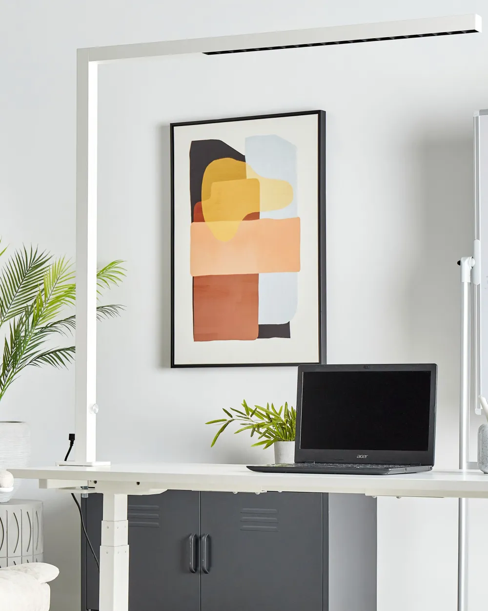 Valaisimet<Beliani Led-Poytavalaisin Alumiini Valkoinen Volans