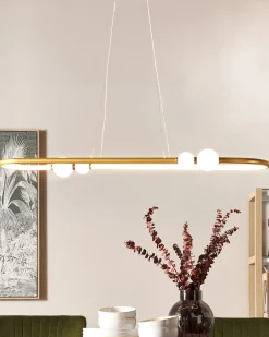 Sale Beliani Led-Riippuvalaisin Alumiini Kulta Feale