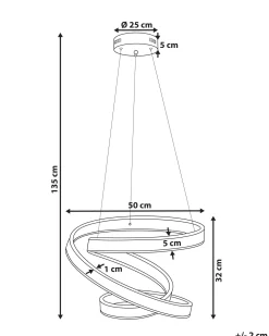 Valaisimet<Beliani Led-Riippuvalaisin Alumiini Kulta Wanli