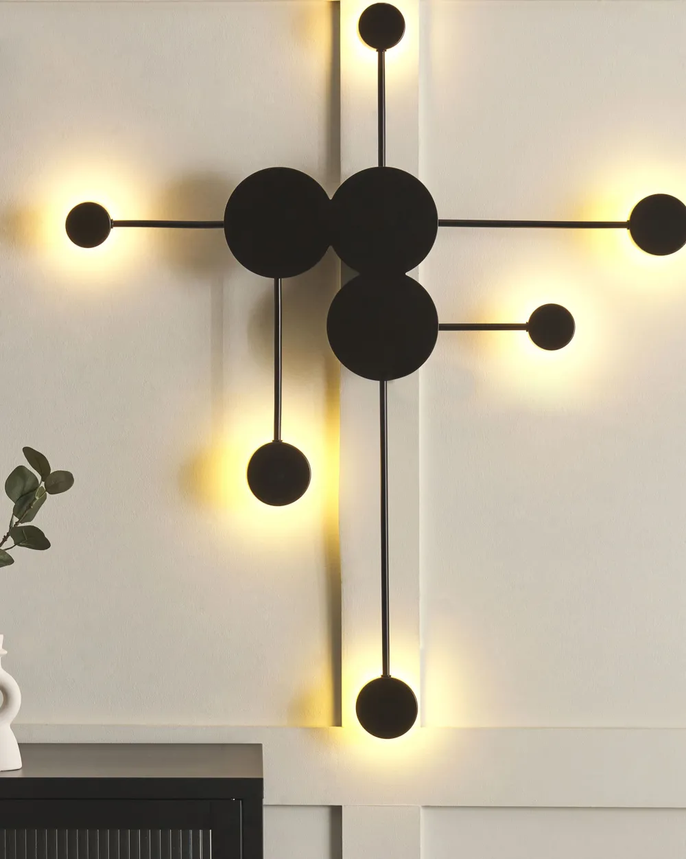 Valaisimet<Beliani Led-Seinavalaisin 6 Polttimoa Metalli Musta Mariato