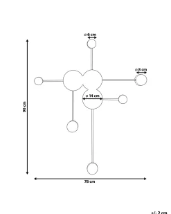 Valaisimet<Beliani Led-Seinavalaisin 6 Polttimoa Metalli Musta Mariato