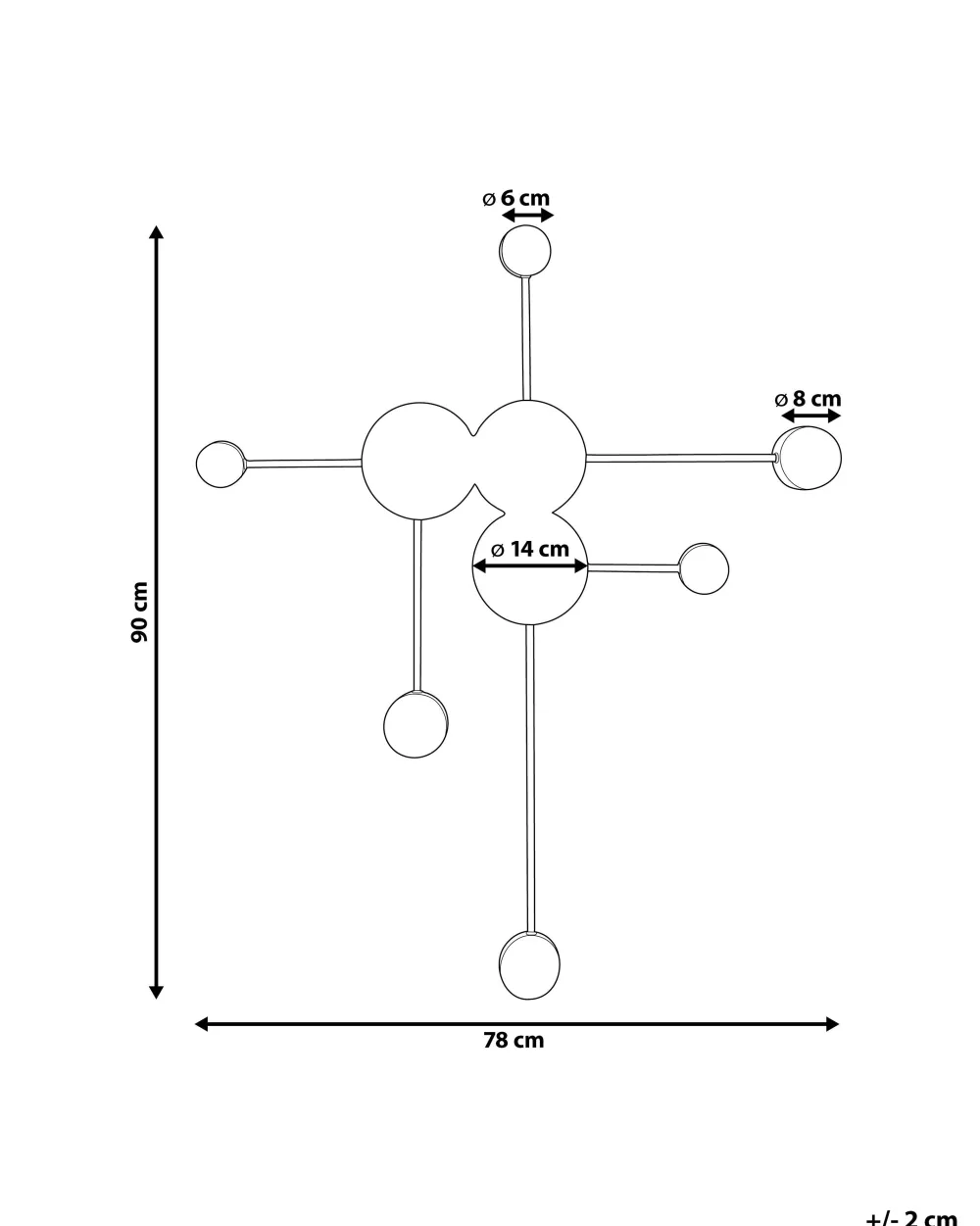 Valaisimet<Beliani Led-Seinavalaisin 6 Polttimoa Metalli Musta Mariato