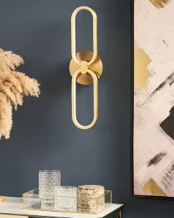 Valaisimet<Beliani Led-Seinavalaisin Teras Kulta Krang