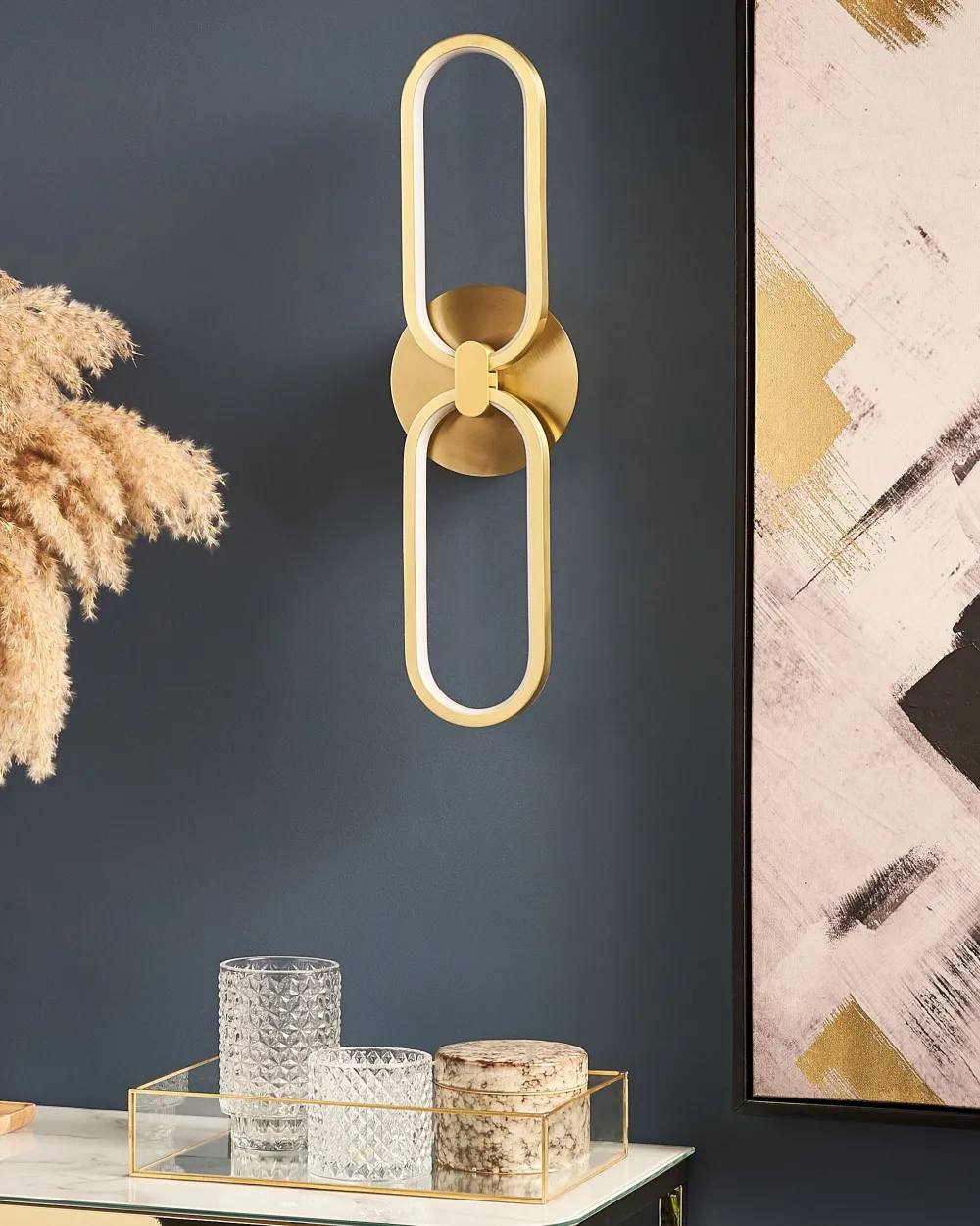 Valaisimet<Beliani Led-Seinavalaisin Teras Kulta Krang