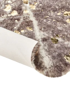 Matot<Beliani Lehman Tekotalja Taplat Ruskeanharmaa/Kulta 150 X 200 Cm Bogong