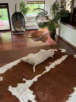 Matot<Beliani Lehmantalja Valkoruskea 3-4 M² Nasqu