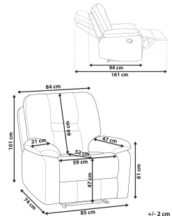 Sale Beliani Lepotuoli Kankainen Tummanharmaa Bergen
