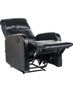 Best Beliani Lepotuoli Keinonahkainen Led-Valoilla Ja Usb-Portilla Musta Virrat