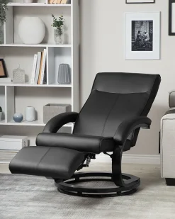 Nojatuolit<Beliani Lepotuoli Keinonahkainen Musta Might