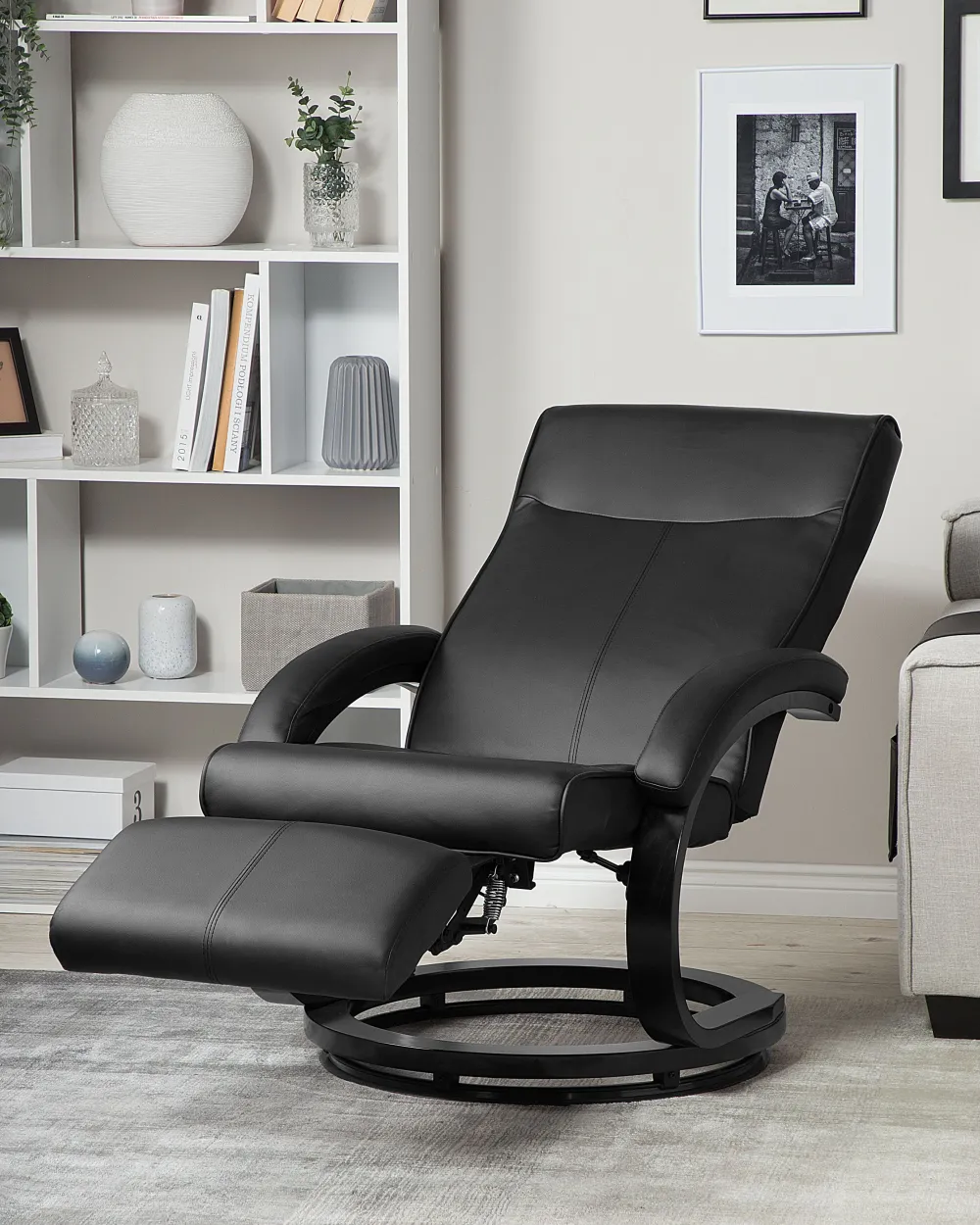 Nojatuolit<Beliani Lepotuoli Keinonahkainen Musta Might