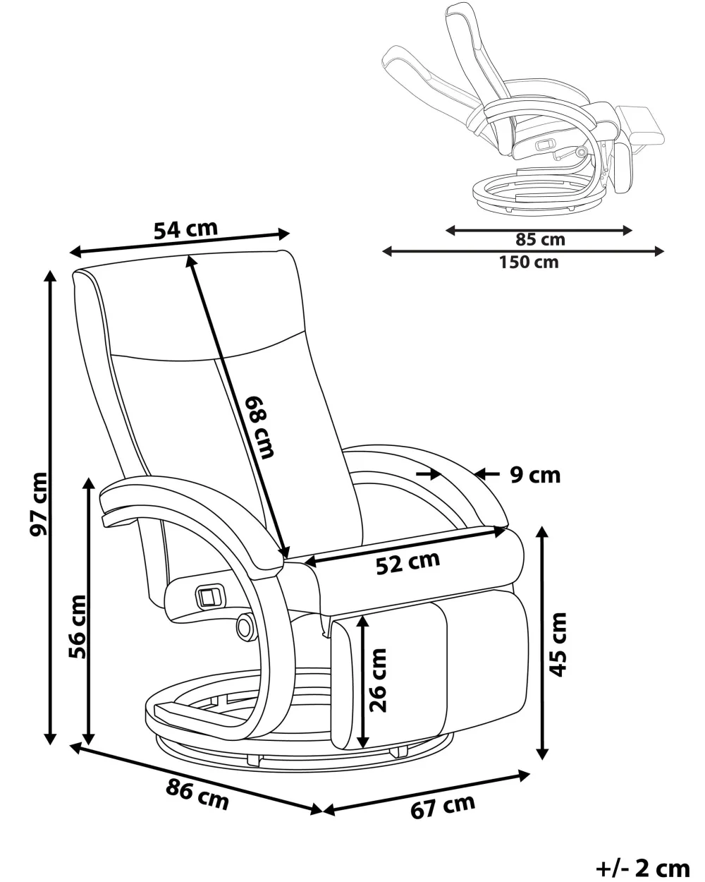Nojatuolit<Beliani Lepotuoli Keinonahkainen Musta Might