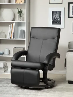 Nojatuolit<Beliani Lepotuoli Keinonahkainen Musta Might