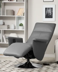 Fashion Beliani Lepotuoli Keinonahkainen Harmaa Prime