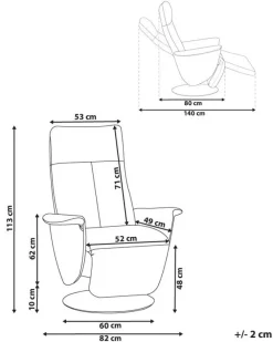 Fashion Beliani Lepotuoli Keinonahkainen Harmaa Prime