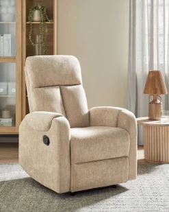 Nojatuolit<Beliani Lepotuoli Led-Valoilla Ja Usb-Portilla Beige Somero