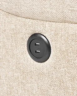 Nojatuolit<Beliani Lepotuoli Led-Valoilla Ja Usb-Portilla Beige Somero