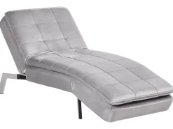 Clearance Beliani Lepotuoli Sametti Vaaleanharmaa Loiret