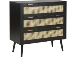 Säilytys<Beliani Lipasto 3 Laatikkoa Musta Opoco