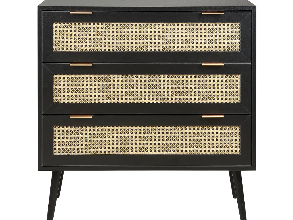 Säilytys<Beliani Lipasto 3 Laatikkoa Musta Opoco