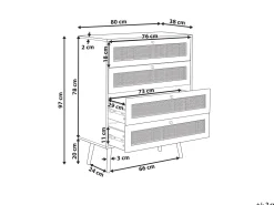 Clearance Beliani Lipasto 4 Laatikkoa Vaalea Puu Perote