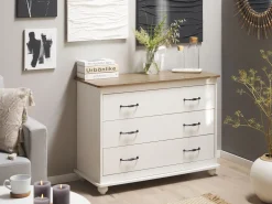 Sale Beliani Lipasto 3 Laatikkoa Valkoinen Everett