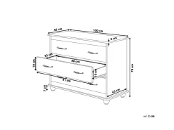 Sale Beliani Lipasto 3 Laatikkoa Valkoinen Everett