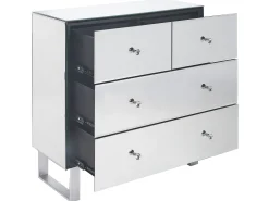 Clearance Beliani Lipasto Peililasi 4 Laatikkoa Hopea Nesle