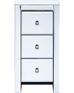 Säilytys<Beliani Lipasto Peililasi 3 Laatikkoa Hopea Lorris