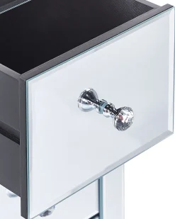 Säilytys<Beliani Lipasto Peililasi 3 Laatikkoa Hopea Lorris