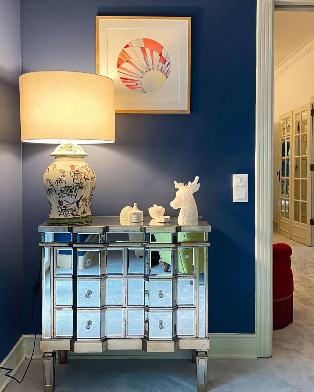 Sale Beliani Lipasto Peililasi 6 Laatikkoa Hopea Mozela