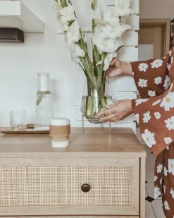 Säilytys<Beliani Lipasto Rottinki 3 Laatikkoa Vaalea Puu Ponca