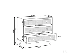 Säilytys<Beliani Lipasto Rottinki 3 Laatikkoa Vaalea Puu Ponca