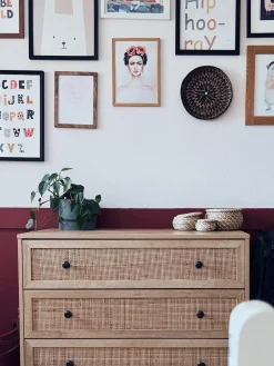 Säilytys<Beliani Lipasto Rottinki 3 Laatikkoa Vaalea Puu Ponca