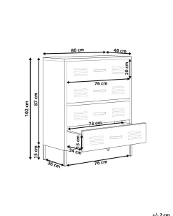 Säilytys<Beliani Lipasto Teras 4 Laatikkoa Musta Enago