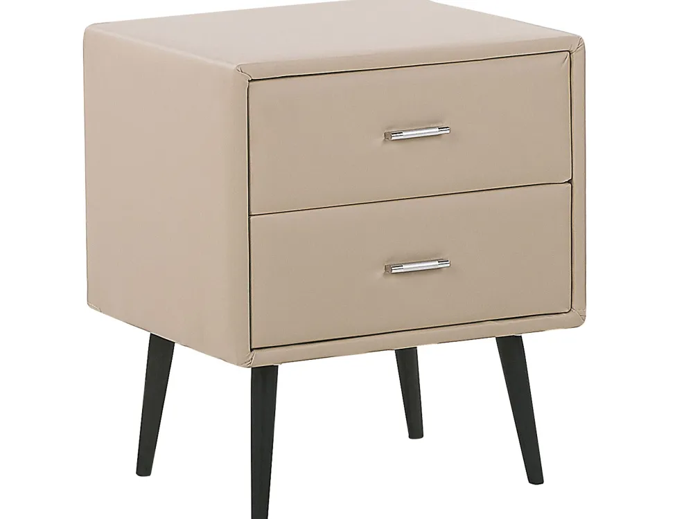 Sängyt<Beliani Makuuhuonesetti Keinonahka 4 Osaa Beige 180 X 200 Cm Essonne